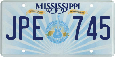 MS license plate JPE745