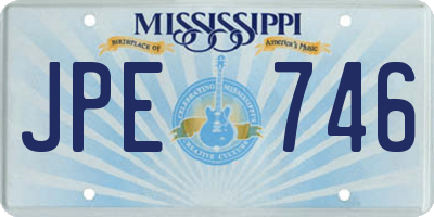 MS license plate JPE746