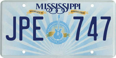 MS license plate JPE747