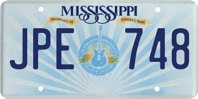 MS license plate JPE748