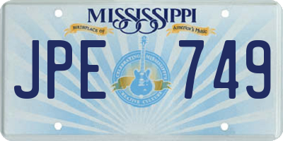 MS license plate JPE749