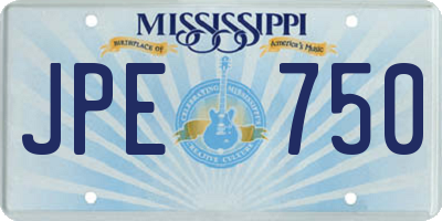 MS license plate JPE750