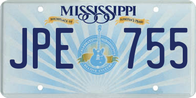 MS license plate JPE755