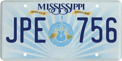 MS license plate JPE756