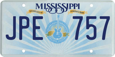 MS license plate JPE757