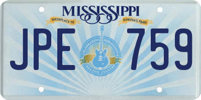 MS license plate JPE759