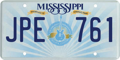 MS license plate JPE761