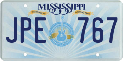 MS license plate JPE767
