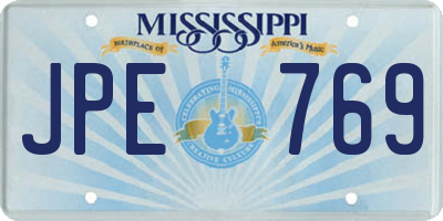 MS license plate JPE769