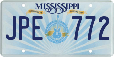 MS license plate JPE772