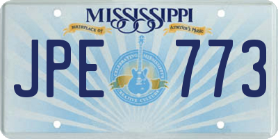 MS license plate JPE773