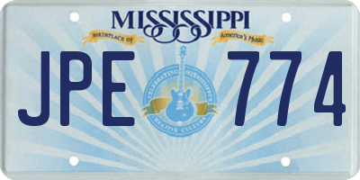 MS license plate JPE774
