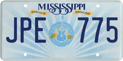 MS license plate JPE775