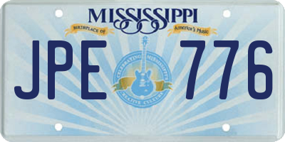 MS license plate JPE776