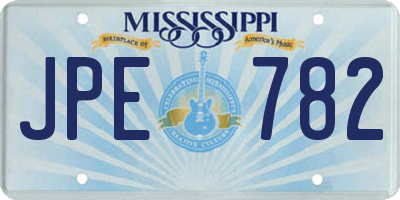 MS license plate JPE782