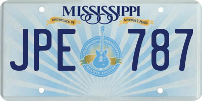 MS license plate JPE787