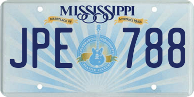 MS license plate JPE788