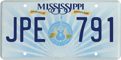MS license plate JPE791