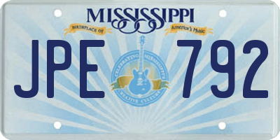 MS license plate JPE792