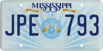 MS license plate JPE793