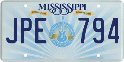 MS license plate JPE794