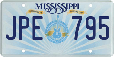 MS license plate JPE795