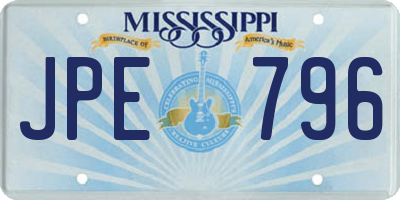 MS license plate JPE796