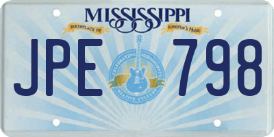 MS license plate JPE798