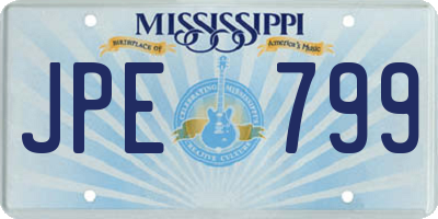MS license plate JPE799