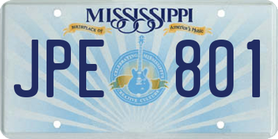 MS license plate JPE801