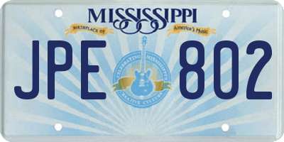 MS license plate JPE802