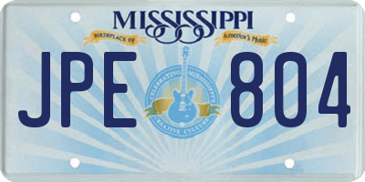 MS license plate JPE804