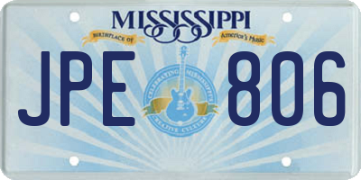 MS license plate JPE806