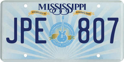 MS license plate JPE807