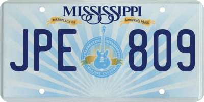MS license plate JPE809