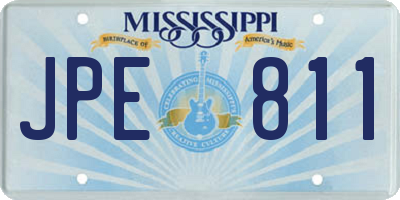 MS license plate JPE811