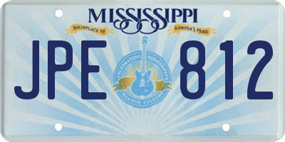 MS license plate JPE812