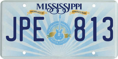 MS license plate JPE813
