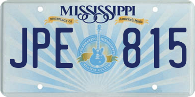 MS license plate JPE815