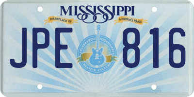 MS license plate JPE816