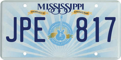 MS license plate JPE817