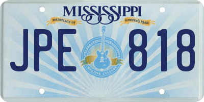 MS license plate JPE818