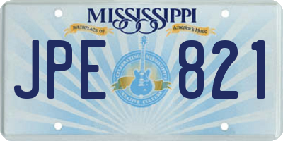 MS license plate JPE821