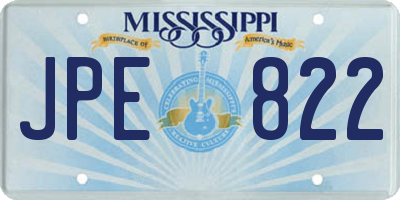 MS license plate JPE822