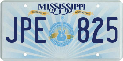 MS license plate JPE825