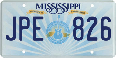 MS license plate JPE826