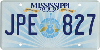 MS license plate JPE827