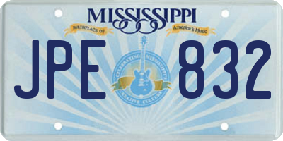 MS license plate JPE832