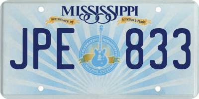 MS license plate JPE833