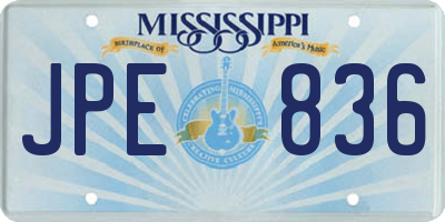 MS license plate JPE836